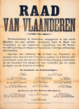 Aankondiging van de door de Raad van Vlaanderen uitgeroepen zelfstandigheid, 22 december 1917. (ADVN, VAFB331)