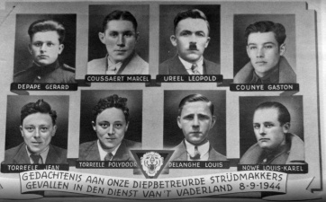 De zeven verzetsstrijders die, na verklikking door Irma Swertvaeger-Laplasse, sneuvelden of geëxecuteerd werden op 8 september 1944 in Oostduinkerke. De achtste man, Louis Nowé, sneuvelde op 10 september.