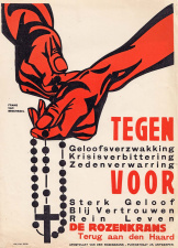 Affiche van het Apostolaat van de Rozenkrans in Antwerpen, s.d. Ontwerp Frans van Immerseel. (ADVN)