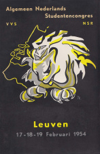 Gedenkboek van het Algemeen Nederlands Studentencongres in Leuven, 1954. Tussen 1953 en 1958 werden door het VVS en de Nederlandse Studentenraad enkele Groot-Nederlandse congressen georganiseerd. (ADVN, VB1285)