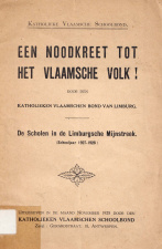 In deze brochure, toegeschreven aan Broekx, kloeg de Katholieke Vlaamse Schoolbond in 1928 de taalsituatie in Limburg aan. (ADVN, VBRB65)
