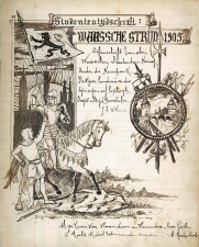 Handgeschreven en getekende uitgave van het studententijdschrift Waassche Strijd, 1905. (Bibliotheca Wasiana)