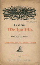 Titelpagina van Ernst Hasse, Deutsche Weltpolitik, 1897. (ADVN, VBRB1833)