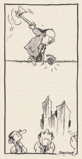 Premier Martens tracht de gordiaanse knoop 'Brussel' door te hakken ('t Pallieterke, 3 maart 1980). (ADVN, VY900066)
