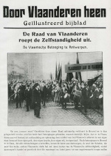 Omslag van het activistische blad Door Vlaanderen heen, ca. december 1917. (Universiteitsbibliotheek Gent)