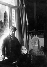 Felix Timmermans aan het werk als schilder, s.d. (Collectie Stad Antwerpen, Letterenhuis, tglhph25183)