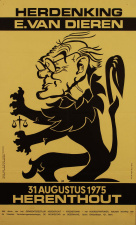 Aankondiging van een herdenking van Edmond van Dieren, 31 augustus 1975. (ADVN, VAFA1818)