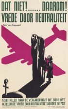 Affiche van het actiecomité 'Vrede door neutraliteit', 1939. Ontwerp Frans van Immerseel. (ADVN)