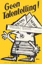 Oproep tot verzet tegen de talentelling, ca. 1959. Ontwerp Geert. (ADVN, VAFA337)