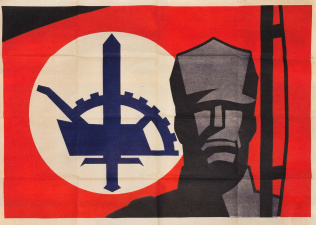 Affiche ter promotie van de zesde Landdag van het Verdinaso, Antwerpen, 1937. (Stichting Joris van Severen)