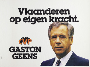 Verkiezingsaffiche van Gaston Geens voor de parlementsverkiezingen van 1981. (KADOC, kcd000190)