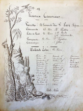 Bestuur en de leden van Utile Dulci, 1871-1872. Ondervoorzitter was op dat moment Martin-Hubert Rutten, de latere bisschop van Luik. (Bibliotheek Hasselt Limburg)
