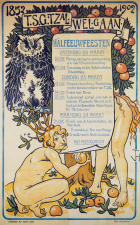 Aankondiging van het programma voor de halfeeuwfeesten van 't Zal Wel Gaan, 1902. (Liberas)