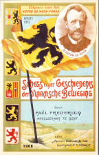Omslag van Paul Fredericq, Schets eener geschiedenis der Vlaamse Beweging, 1906. (Liberas)