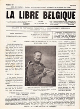 Het 30ste nummer van La Libre Belgique, juni 1915. Onder gouverneur-generaal Moritz von Bissing gaat het bezettingsbestuur in 1915 over tot de organisatie van de censuur in België. Als reactie daarop verschijnt op de voorpagina van La Libre Belgique een getrukeerde foto waarop Von Bissing het clandisti