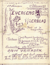 Omslag van Evergem's IJzerblad, 6 februari 1918. (ADVN)
