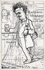 Anti-activistische spotprent over Raf Verhulst, ca. 1917. (Collectie Stad Antwerpen, Letterenhuis, tglhph7746)