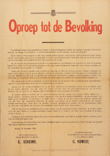 Oproep tot de bevolking om zich te onthouden van vijandigheid tegenover het Duitse leger, 1941. (ADVN, VAFB83)