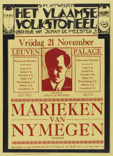 Affiche voor de theatervoorstelling Mariken van Nieumeghen, geregiseerd door Johan de Meester jr., 21 november 1924. (KADOC, kcc000194)
