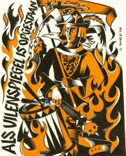'Als Uilenspiegel is opgestaan', 1952. Ontwerp tekening Paul de Bruyne. (ADVN, VPB48)