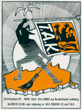 Zelfklever uitgegeven door het Taal Aktie Komitee. (ADVN, F285)